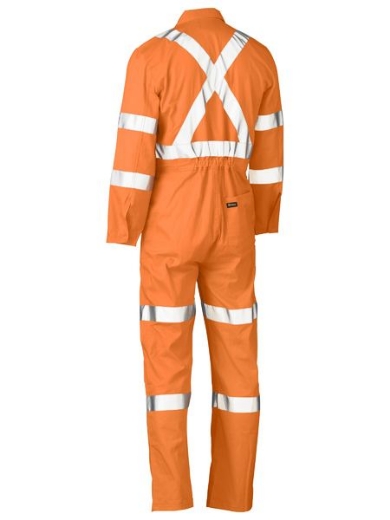 Picture of BISLEY X Taped Biomotion Hi Vis Lightweight Coverall 100% Cotton Preshrunk Drill 190gsm