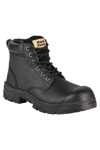 Picture of HARD YAKKA Black Lace up Leather Boot with Steel Toe Cap