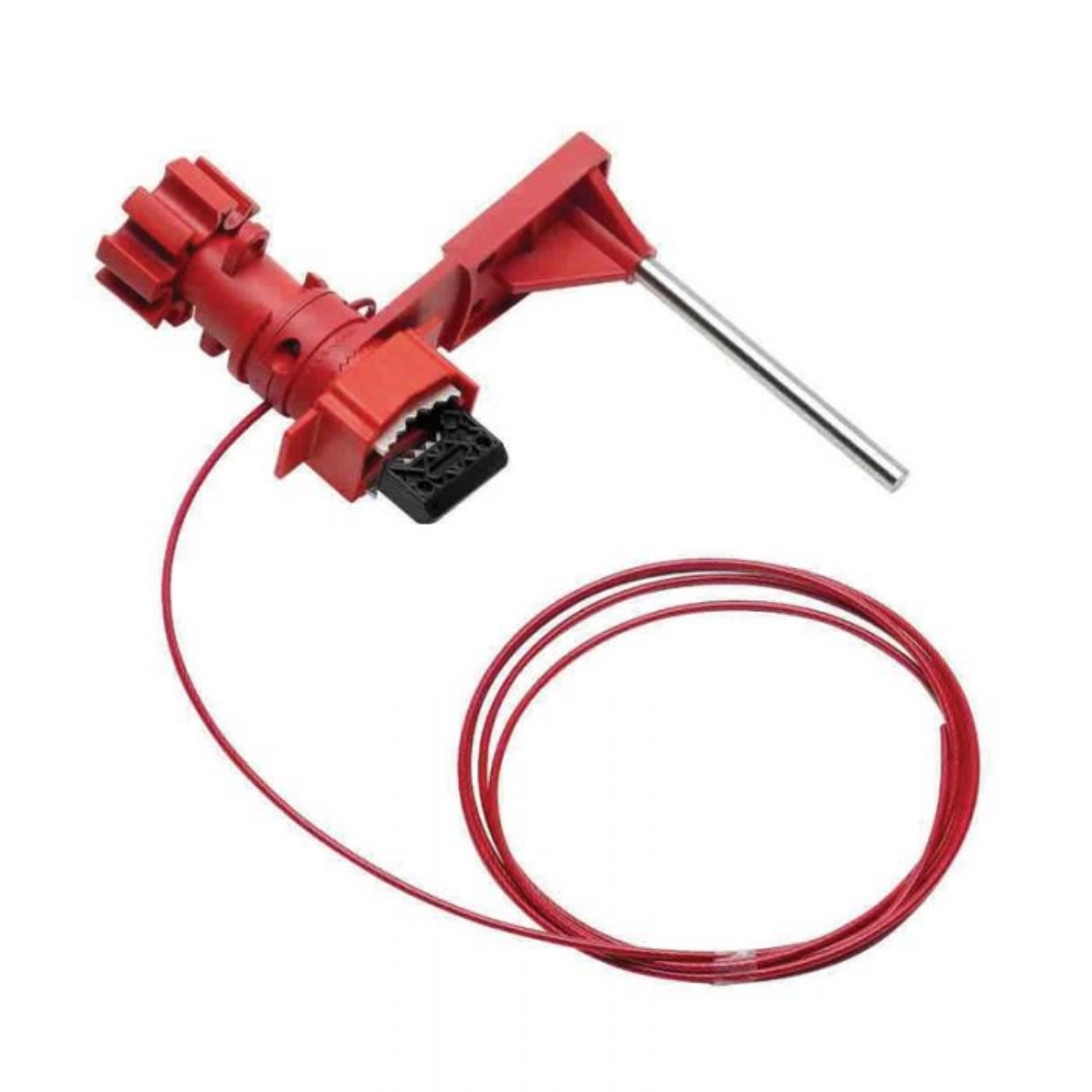 Picture of Brady Universal Valve Lockout With Sheathed Cable Attachment And Blocking Arm - Valve Lockout