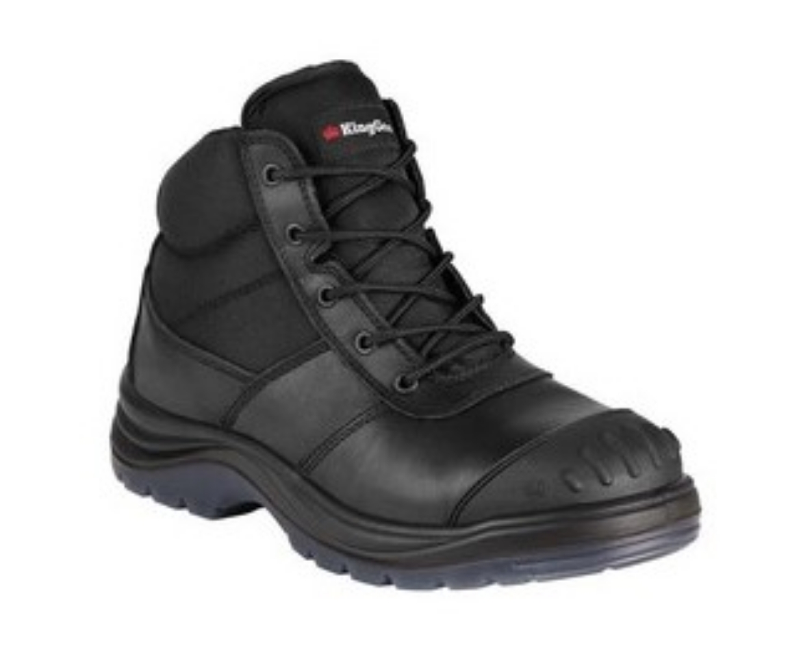 Picture of KING GEE Mens Tradies Zip Side Lace Up Safety Boot Black