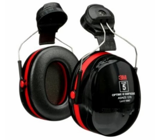 Picture of 3M™ PELTOR™ Optime™ III Helmet Attach Earmuff Black and Red Class 5 SLC80 30dB 25mm Slot > 70071730587