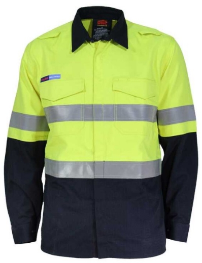 Picture of DNC Inherent Ripstop Weave FR PPE2 Taped 2T M/W D/N Shirt ATPV8+ with Loxy 9801 FR Ref Tape 230gsm
