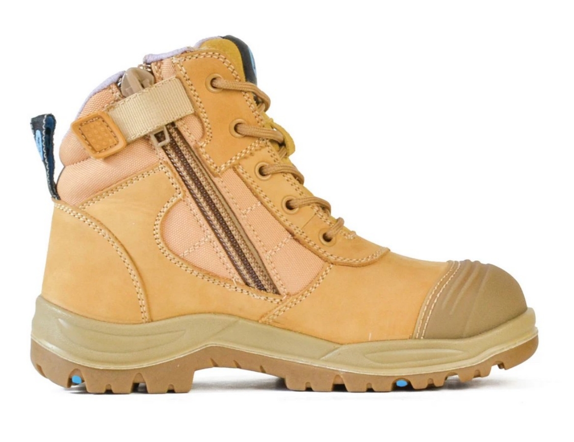 Picture of BATA Dakota Ladies Wheat Nubuck Zip / Lace Safety Boot > US Sizing