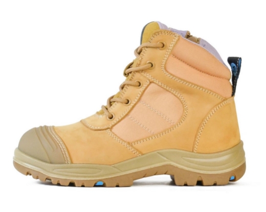 Picture of BATA Dakota Ladies Wheat Nubuck Zip / Lace Safety Boot > US Sizing