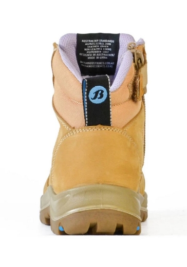 Picture of BATA Dakota Ladies Wheat Nubuck Zip / Lace Safety Boot > US Sizing