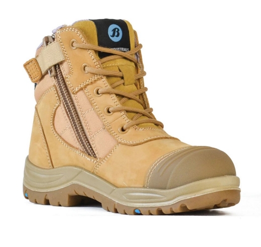 Picture of BATA Dakota Ladies Wheat Nubuck Zip / Lace Safety Boot > US Sizing