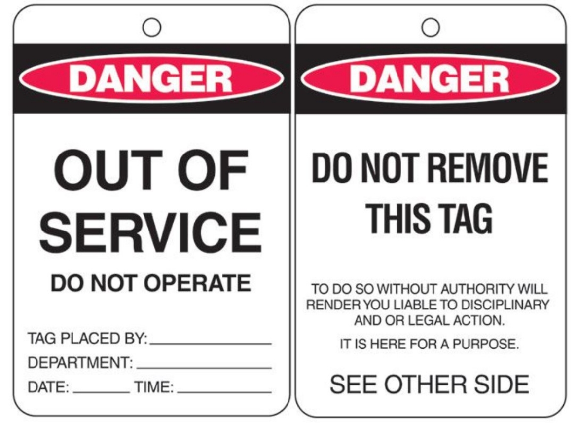 Picture of BRADY Lockout Tags Danger Out of Service Do Not Operate - Cardstock