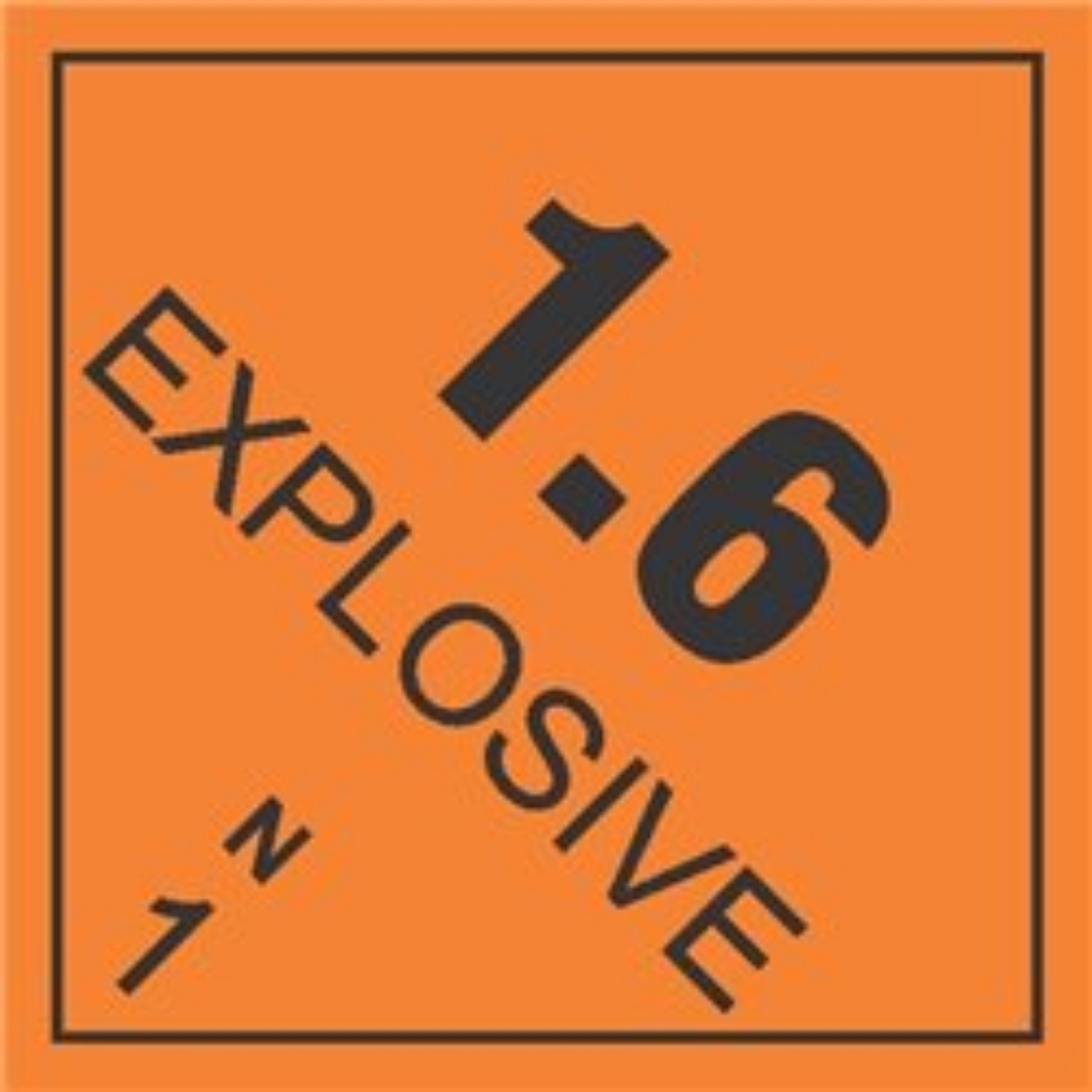 Picture of Dangerous Goods Label - EXPLOSIVE 1.6 270x270mm SELF ADHESIVE STICKER