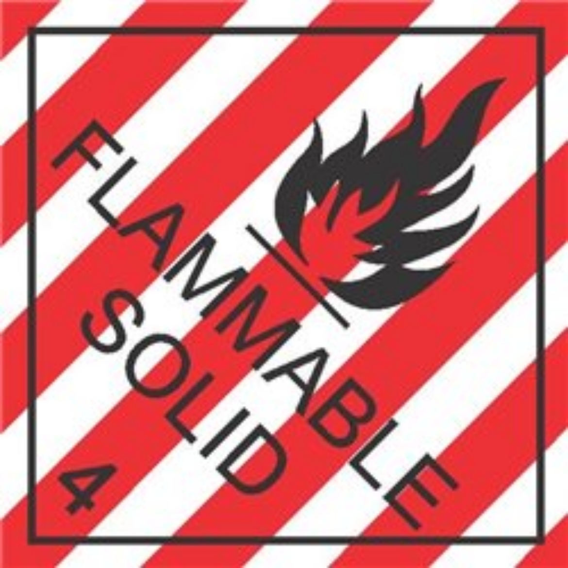 Picture of Dangerous Goods Label - FLAMMABLE SOLID 270x270mm SELF ADHESIVE STICKER