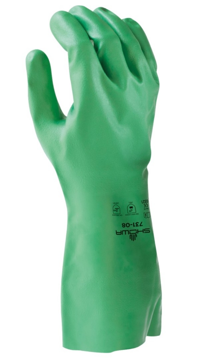 Picture of SHOWA 100% Biodegradable Unsupported Glove with EBT Technology Cotton Flock Lining 330mm Long