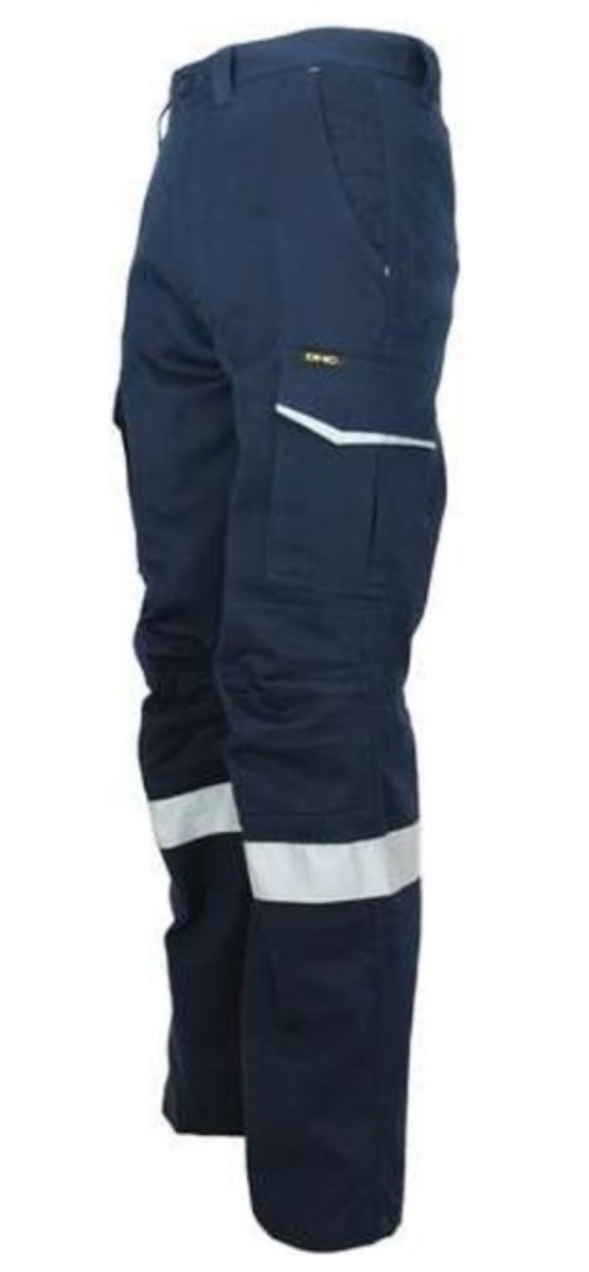 Picture of DNC Ripstop Navy Cargo Pants with CSR R/Tape and Cushioned Knee Pads 240gsm