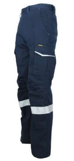Picture of DNC Ripstop Navy Cargo Pants with CSR R/Tape and Cushioned Knee Pads 240gsm
