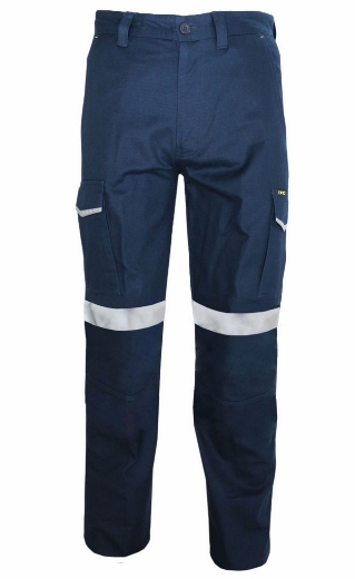 Picture of DNC Ripstop Navy Cargo Pants with CSR R/Tape and Cushioned Knee Pads 240gsm
