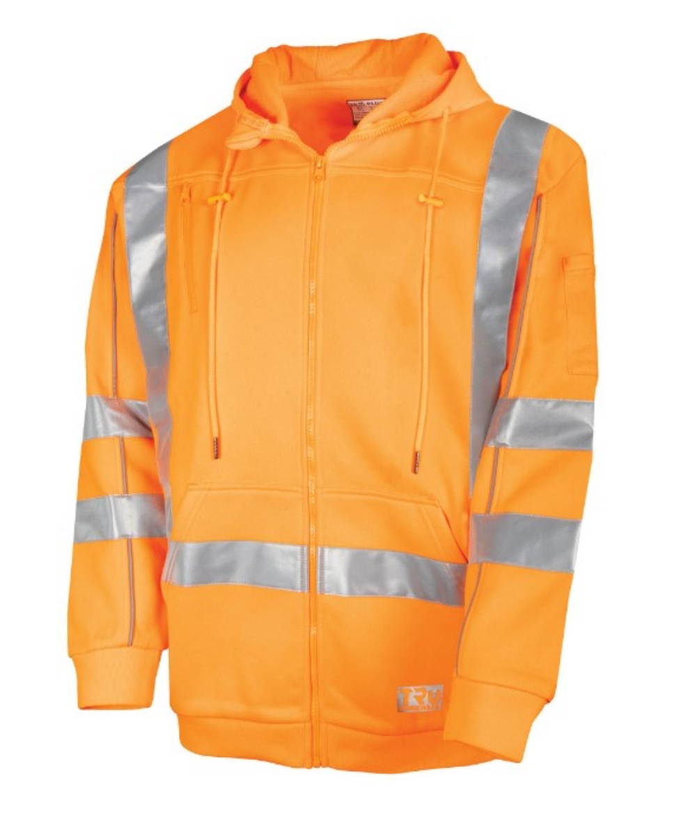 Picture of TRU WORKWEAR Fleece Hoodie Jacket SP Orange with Reflective Tape - NSW Rail