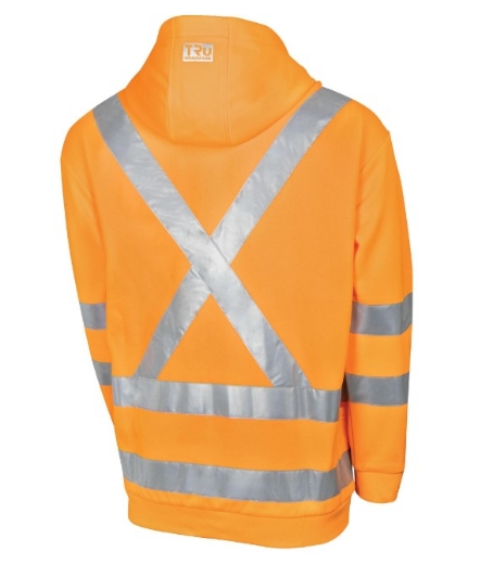 Picture of TRU WORKWEAR Fleece Hoodie Jacket SP Orange with Reflective Tape - NSW Rail