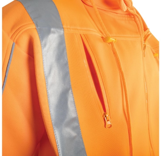Picture of TRU WORKWEAR Fleece Hoodie Jacket SP Orange with Reflective Tape - NSW Rail