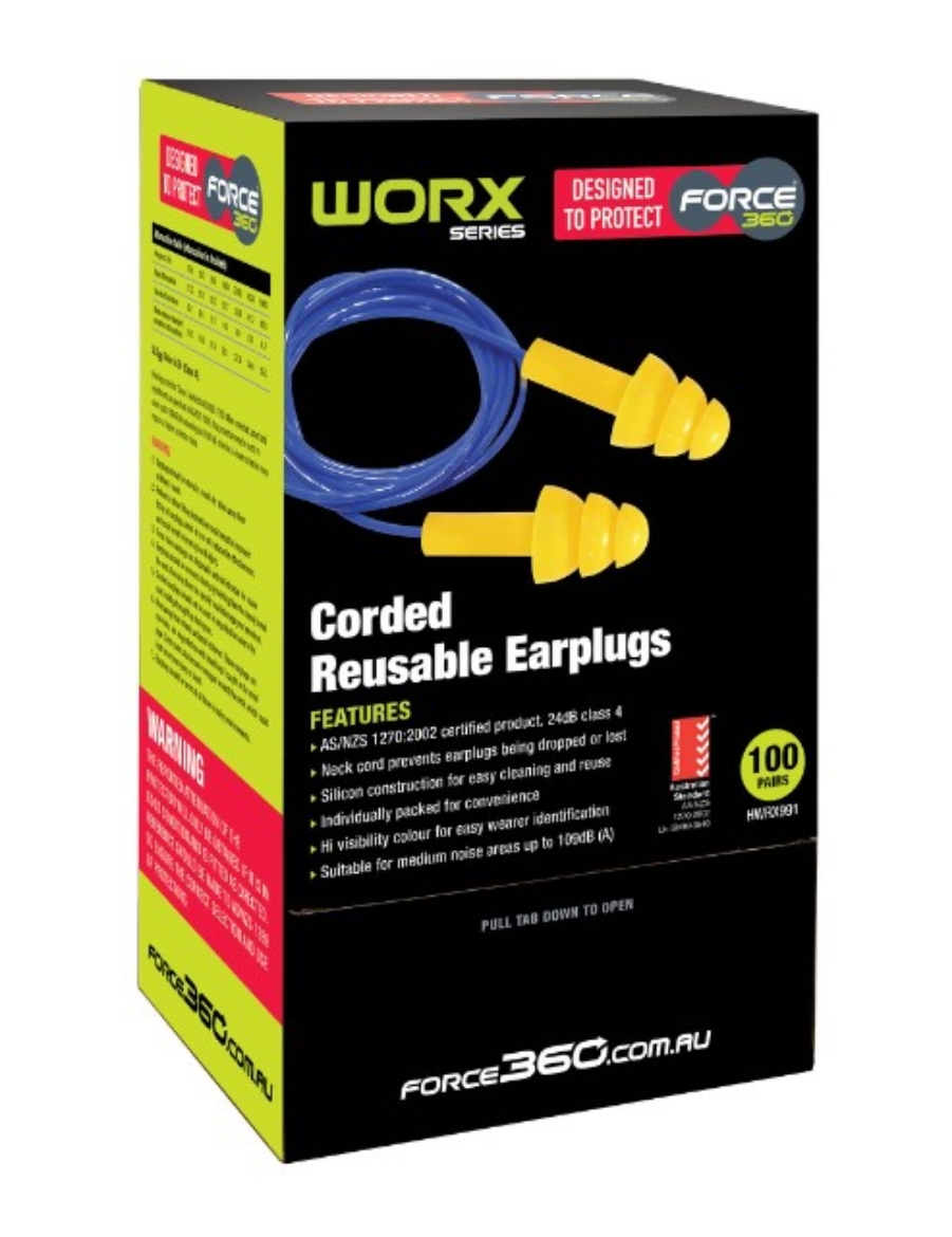 Picture of Force360 Silicone Corded Reusable Earplug Class 4 24dB