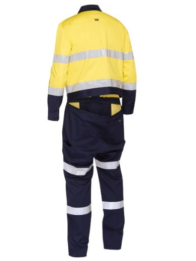 Picture of BISLEY 3M Taped Hi Vis Coverall with Waist Zip Opening 100% Cotton Preshrunk Drill 310gsm