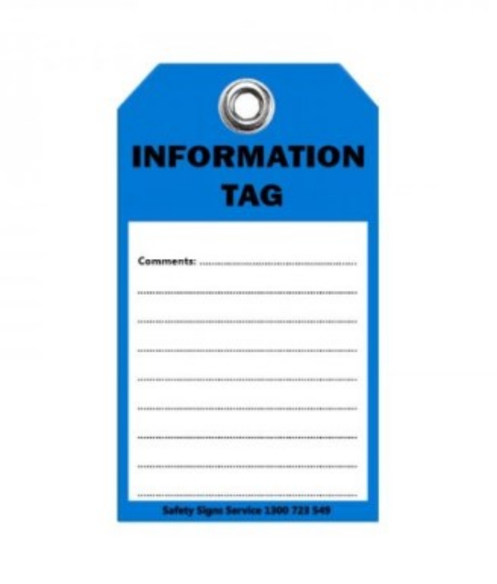 Picture of BRADY Information Tag with a 8mm Diameter Hole Blue/Black Cardstock