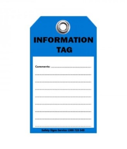 Picture of BRADY Information Tag with a 8mm Diameter Hole Blue/Black Cardstock