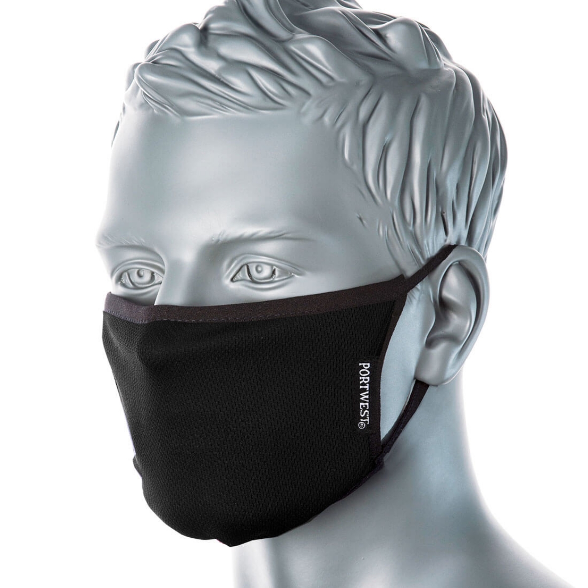 Picture of PORTWEST 3-Ply Anti-Microbial Fabric Face Mask