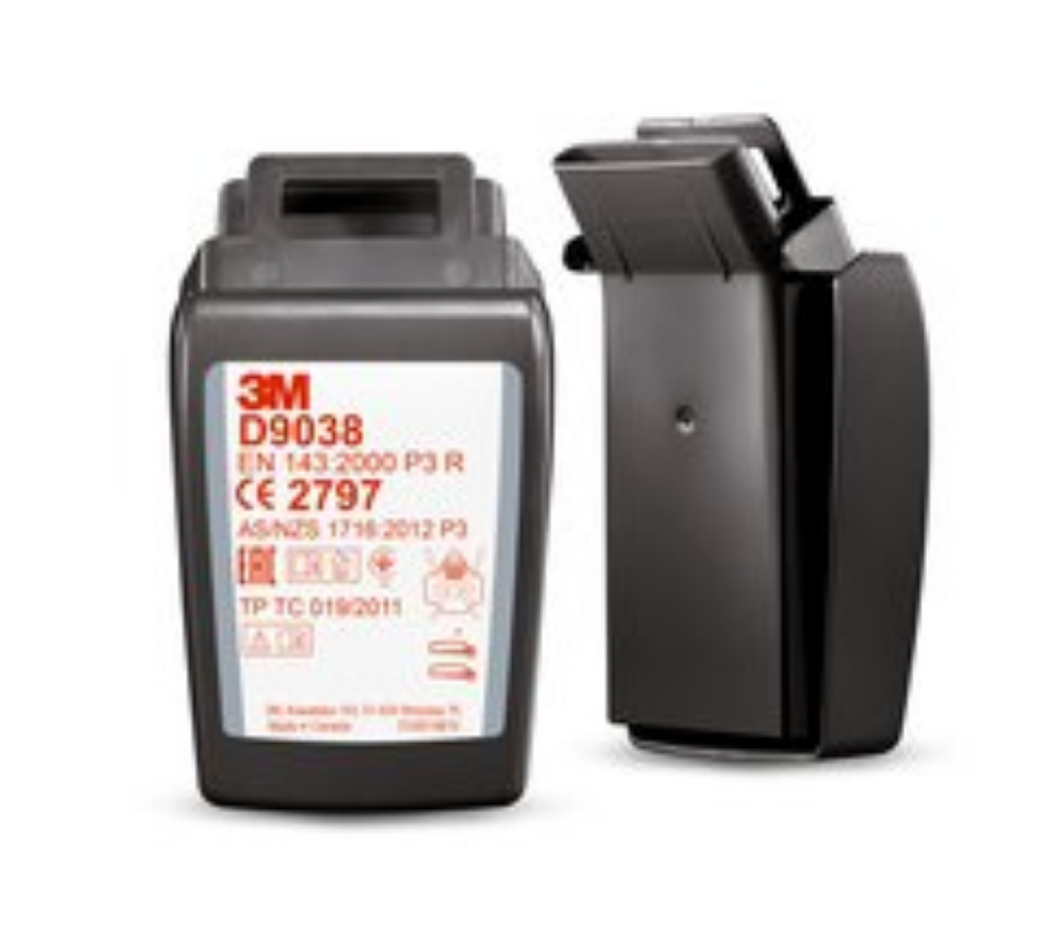 Picture of 3M™ Secure Click™ Particulate Filter D9038, P3 R, with Hydrogen Fluoride and Nuisance Level Organic Vapour and Acid Gas Relief > UU010291761