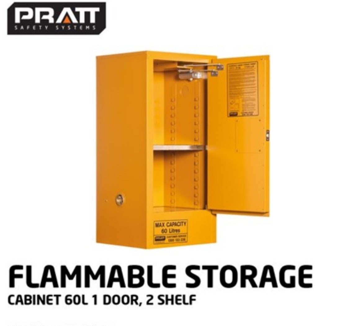 Picture of PRATT Flammable Storage Cabinet 60L 1 Door 2 Shelf