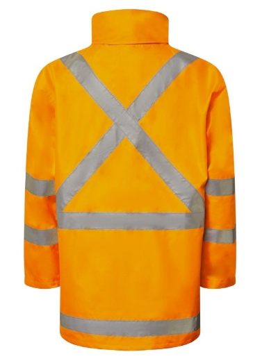 Picture of WORKCRAFT NSW Rail Hi Vis SP Orange Reflective 4 in 1 Jacket with X Pattern