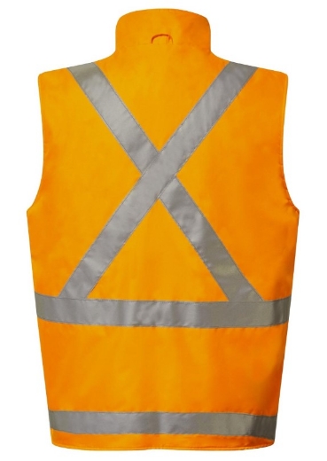 Picture of WORKCRAFT NSW Rail Hi Vis SP Orange Reflective 4 in 1 Jacket with X Pattern