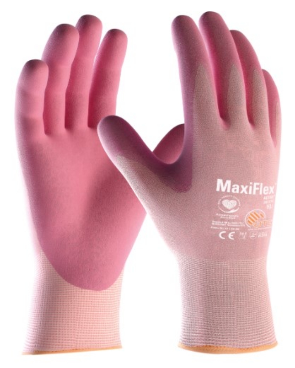 Picture of ATG MaxiFlex® Active™ Pink Palm Coated Knitwrist Gloves 4131A