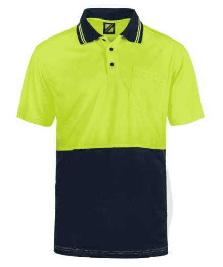 Picture of WORKCRAFT Hi Vis Light Weight Micromesh Polo Shirt with Pocket 140gsm S/S