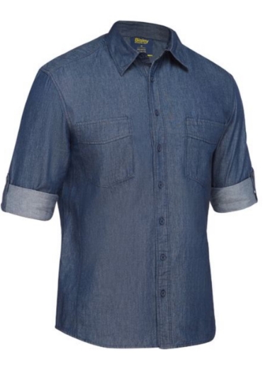 Picture of BISLEY MENS - DENIM WORK SHIRT L/S