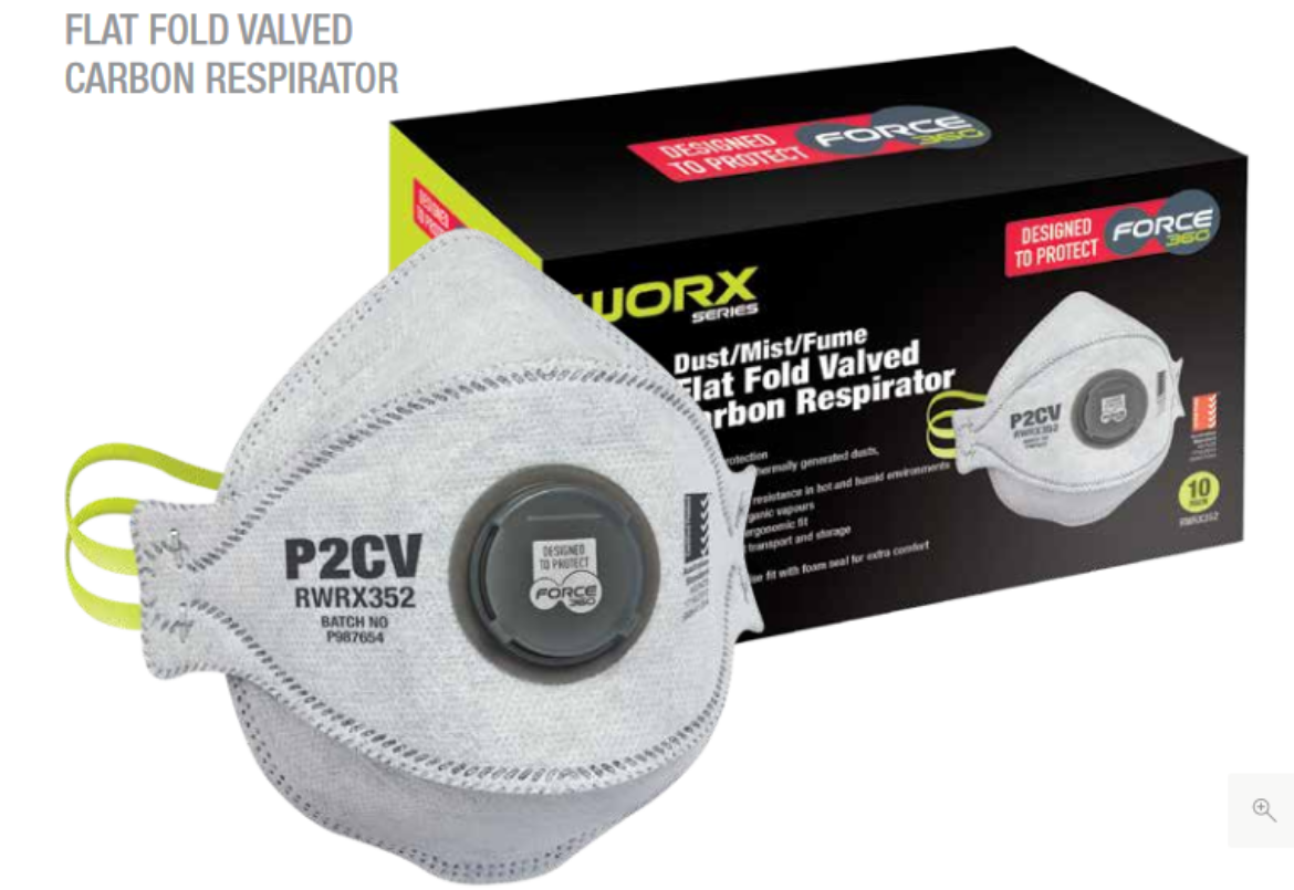 Picture of Force360 P2V Flat Fold Carbon Valved Disposable Respirator