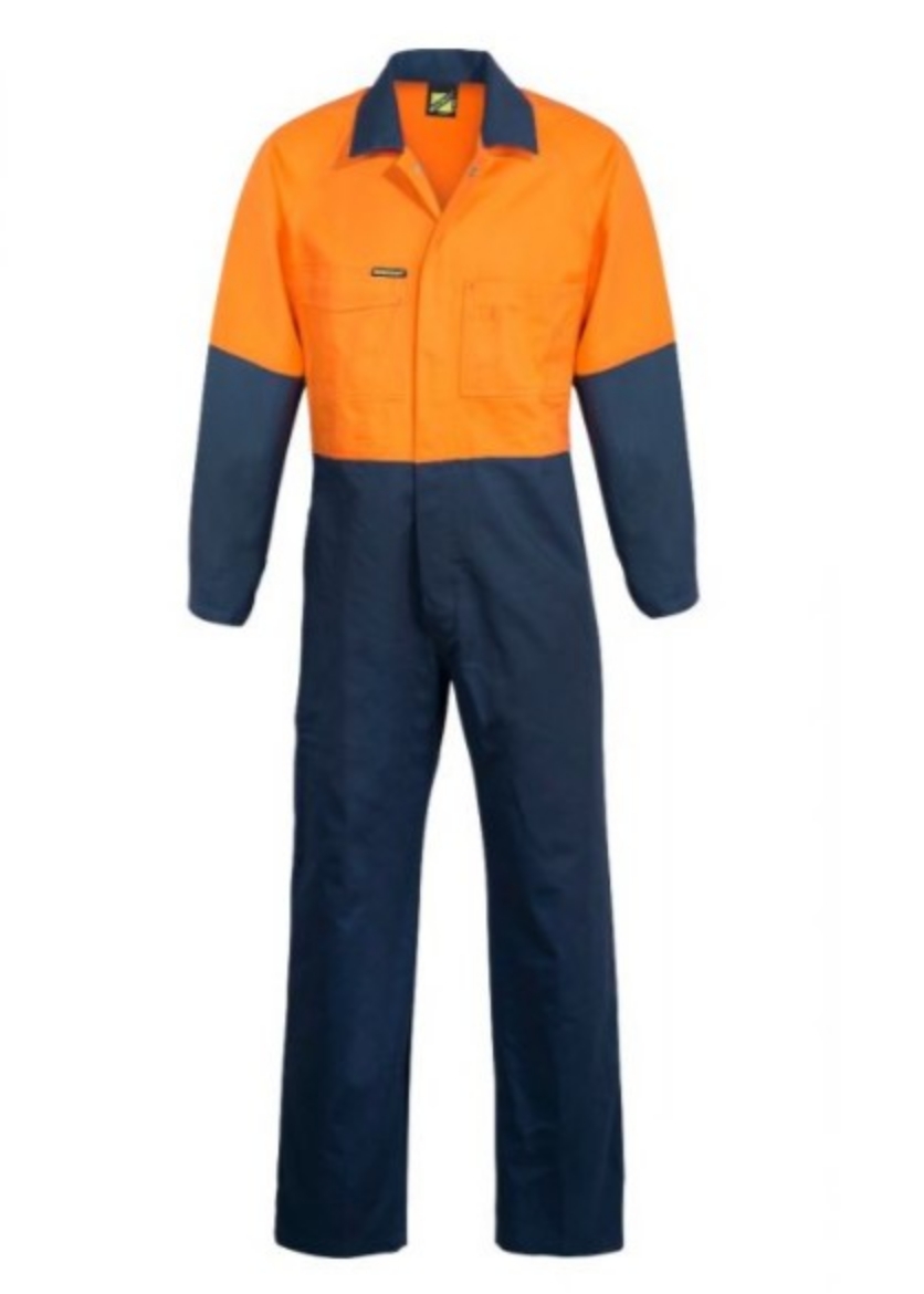 Picture of WORKCRAFT Hi Vis Two Tone 100% Cotton Drill Coveralls 310gsm
