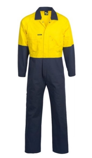 Picture of WORKCRAFT Hi Vis Two Tone 100% Cotton Drill Coveralls 310gsm