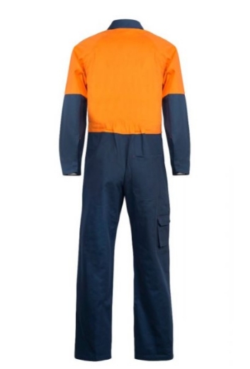 Picture of WORKCRAFT Hi Vis Two Tone 100% Cotton Drill Coveralls 310gsm