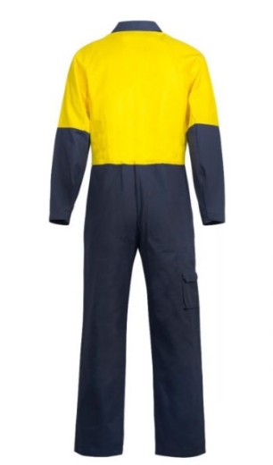 Picture of WORKCRAFT Hi Vis Two Tone 100% Cotton Drill Coveralls 310gsm