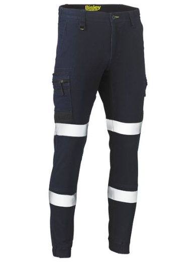 Picture of BISLEY FLX AND MOVE™ STRETCH DENIM DOULBE TAPED CARGO CUFFED PANTS WITH