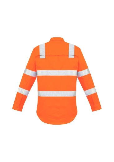 Picture of SYZMIK Mens Hi Vis Orange VIC RAIL 100% Cotton Twill Shirt  L/S - 150gsm