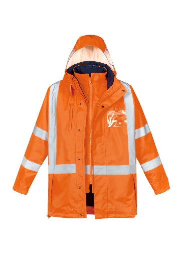 Picture of SYZMIK Mens Hi Vis X Back Taped 4 in 1 Waterproof Jacket