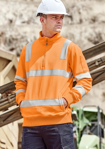 Picture of SYZMIK Unisex Hi Vis *Vic Rail Approved*l 1/4 Zip Pullover
