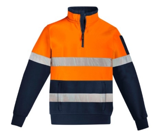 Picture of SYZMIK Unisex Hi Vis 1/4 Zip Pullover Hoop Taped 320gsm