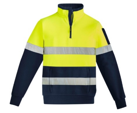 Picture of SYZMIK Unisex Hi Vis 1/4 Zip Pullover Hoop Taped 320gsm