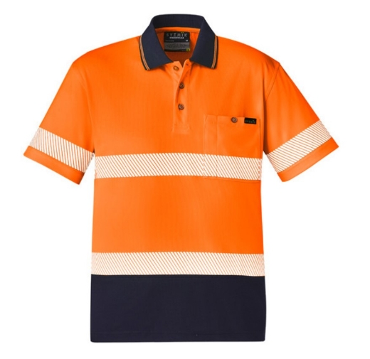 Picture of SYZMIK Unisex Hi Vis Segmented Polo Shirt Hoop Taped 175gsm S/S