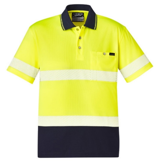 Picture of SYZMIK Unisex Hi Vis Segmented Polo Shirt Hoop Taped 175gsm S/S