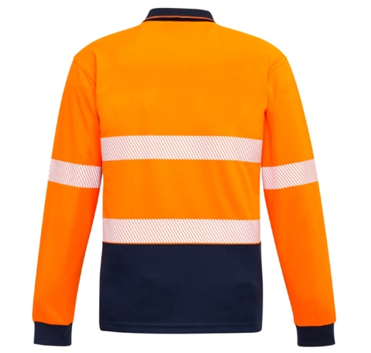 Picture of SYZMIK Unisex Hi Vis Segmented Polo Shirt Hoop Taped 175gsm L/S
