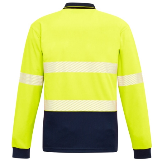 Picture of SYZMIK Unisex Hi Vis Segmented Polo Shirt Hoop Taped 175gsm L/S