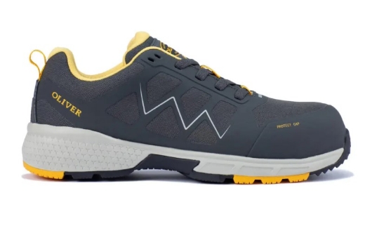 Picture of OLIVER ST40 Series Grey/Yellow Lace Up Sports Shoe Water Resistant Synthetic and TPU Materials Fully Non-Metallic
