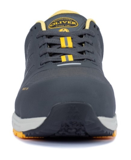 Picture of OLIVER ST40 Series Grey/Yellow Lace Up Sports Shoe Water Resistant Synthetic and TPU Materials Fully Non-Metallic