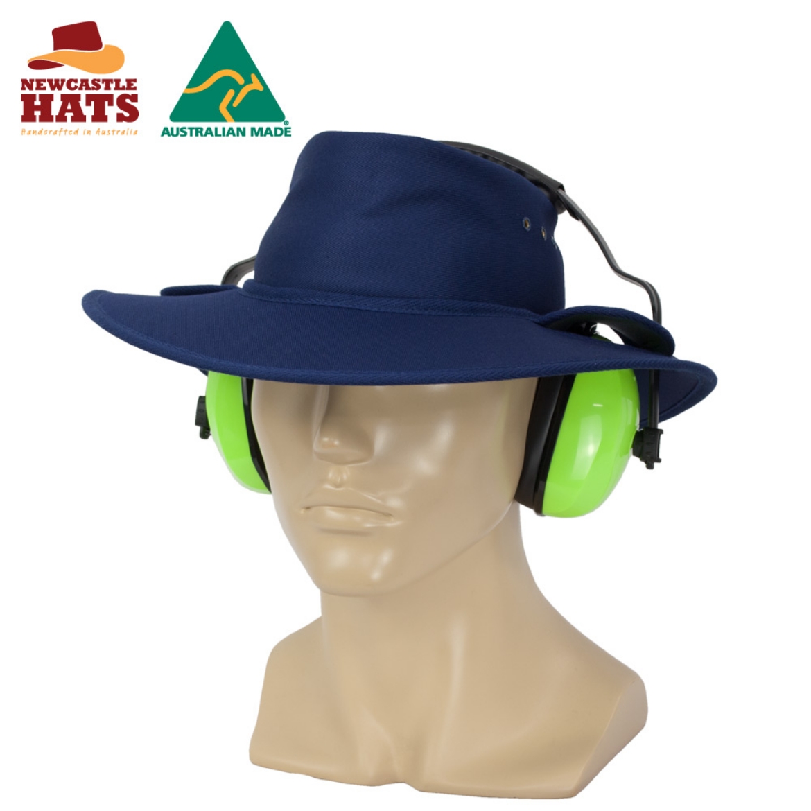 Picture of Earmuff Hat Standard Navy with Chin Strap and Toggle